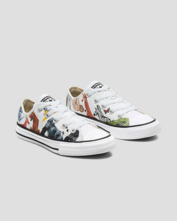 Converse Chuck Taylor All Star Animal Print Hvide Sko Danmark - Converse Lave Sneakers Børn - 24678J